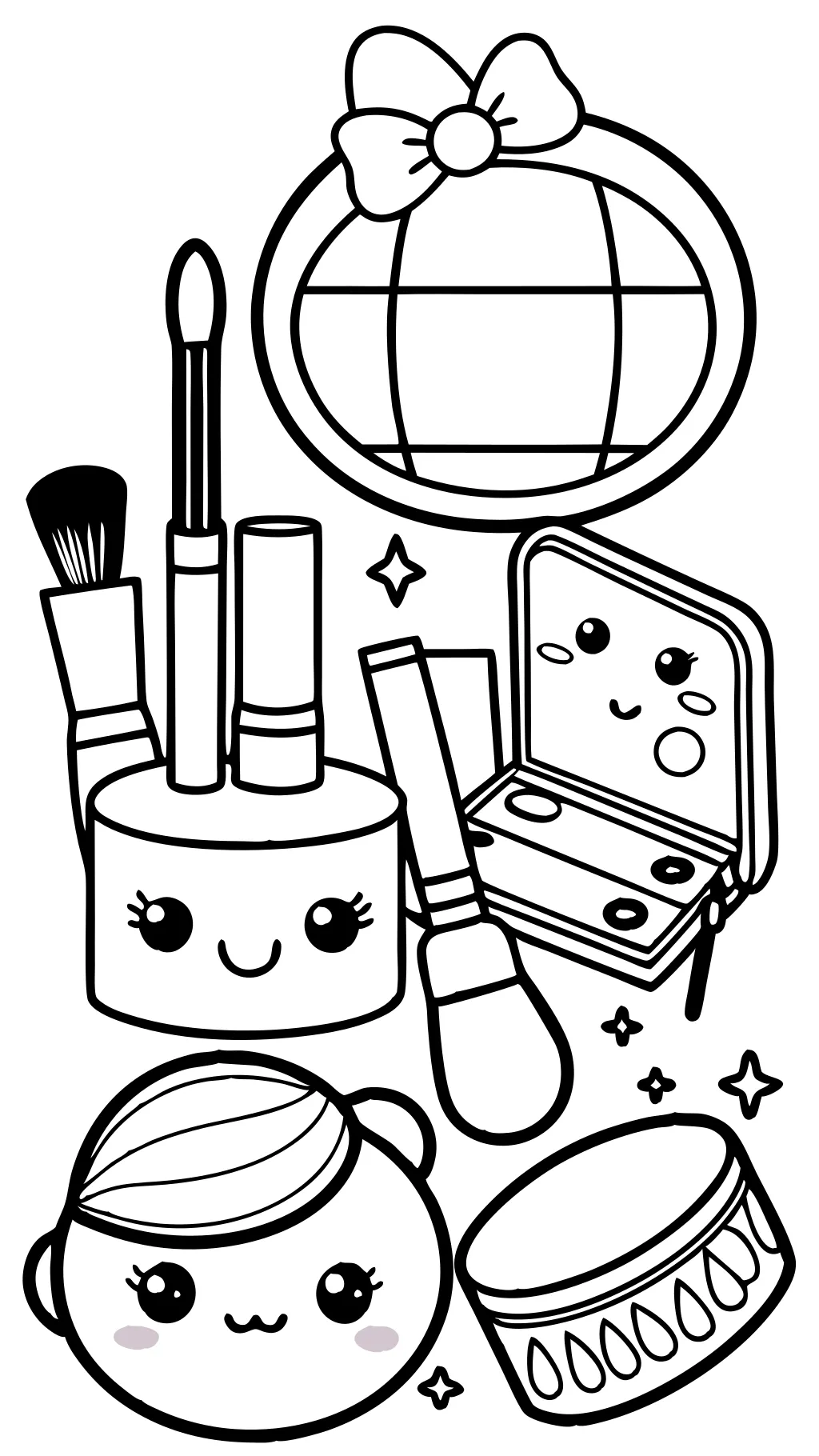 coloriages de maquillage mignon